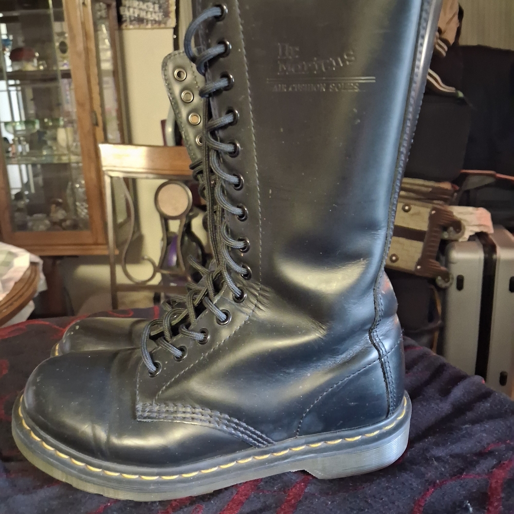Dr. Martens Black Tall 10-Eye Lace-Up Boots